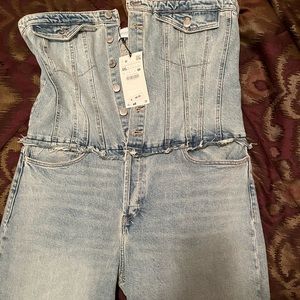 CUTE ZARA JEAN JUMPSUIT